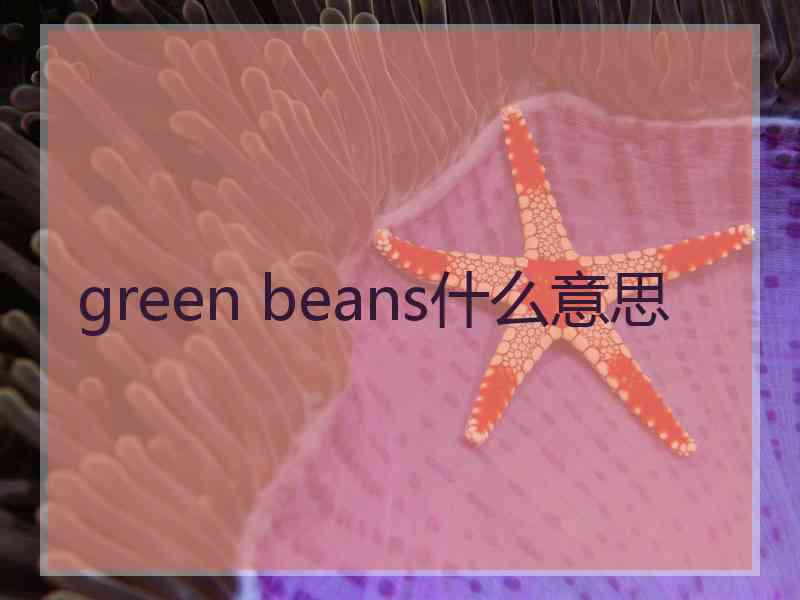 green beans什么意思
