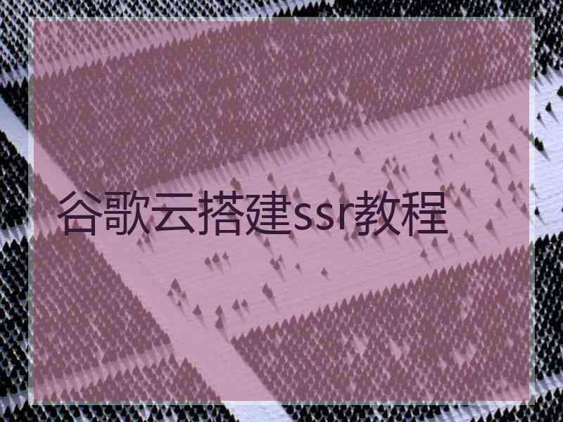 谷歌云搭建ssr教程