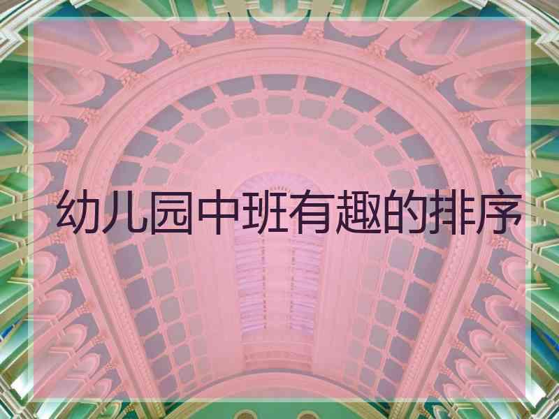 幼儿园中班有趣的排序