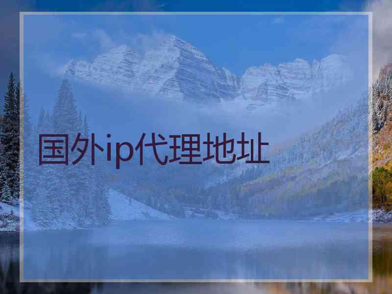 国外ip代理地址