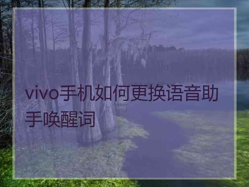 vivo手机如何更换语音助手唤醒词