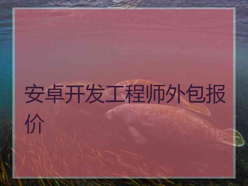 安卓开发工程师外包报价