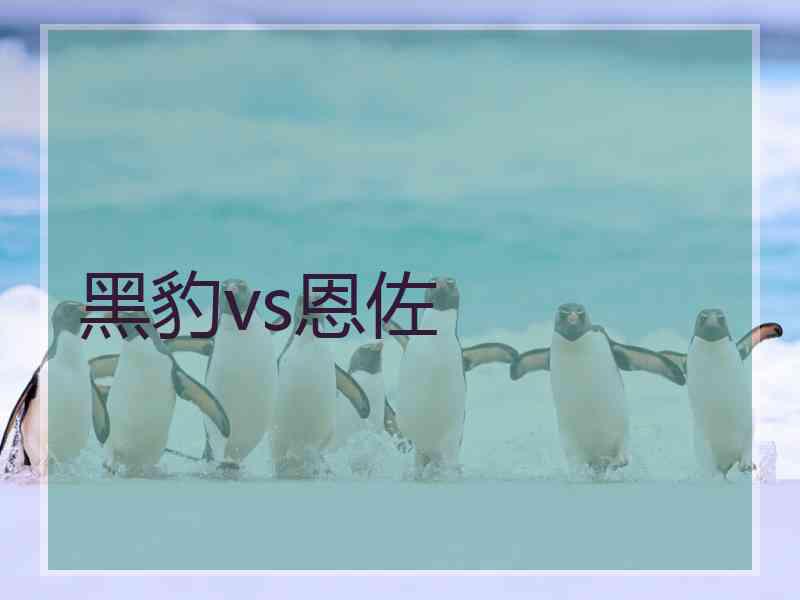 黑豹vs恩佐