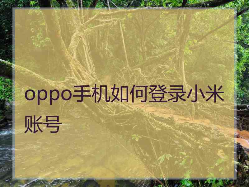 oppo手机如何登录小米账号