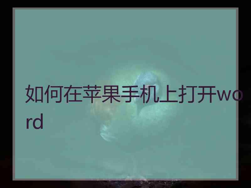 如何在苹果手机上打开word