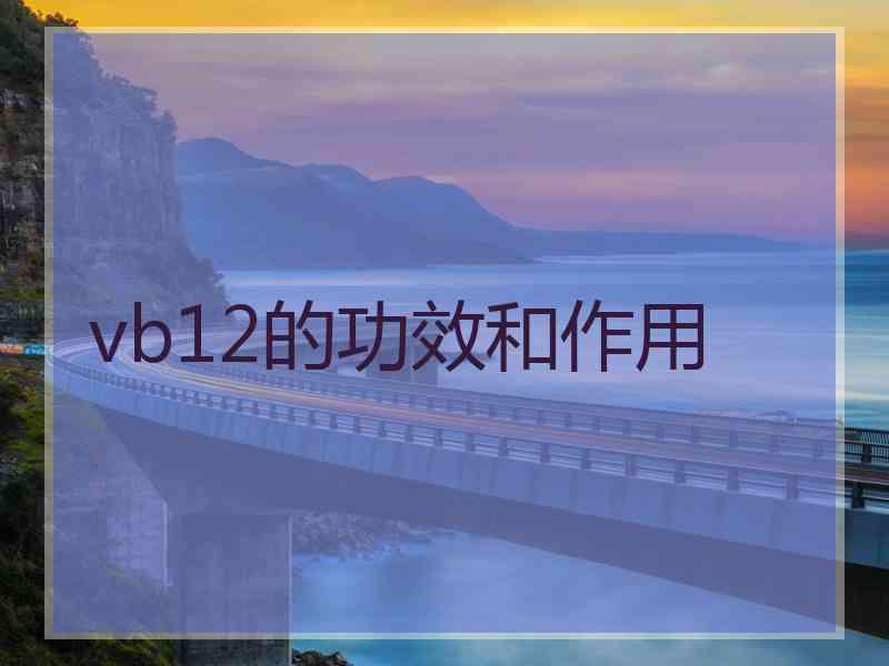 vb12的功效和作用