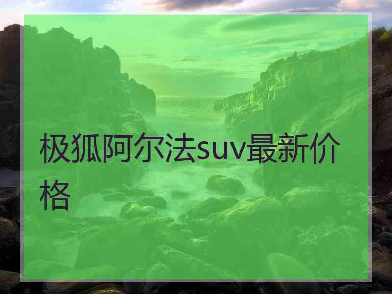 极狐阿尔法suv最新价格