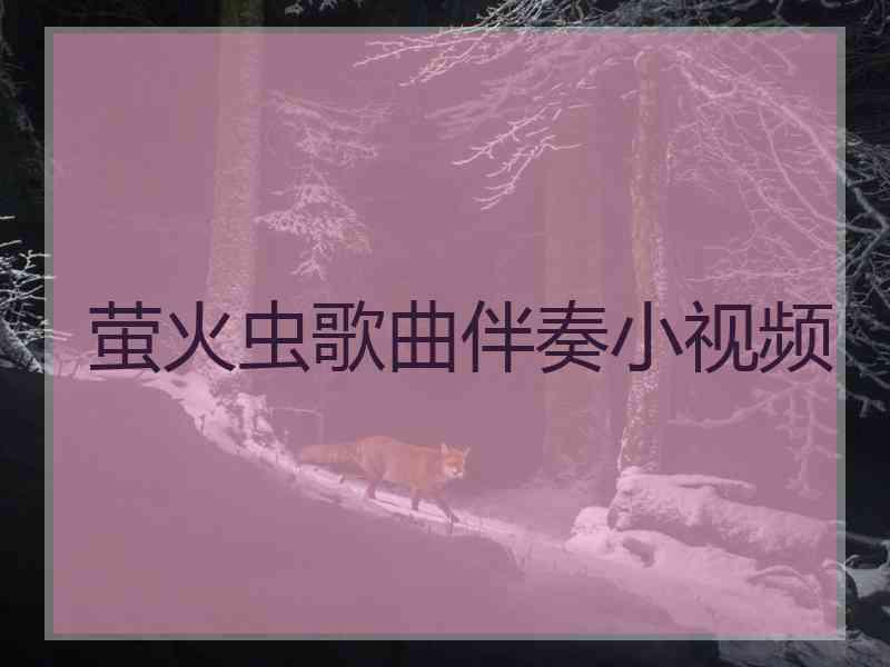 萤火虫歌曲伴奏小视频