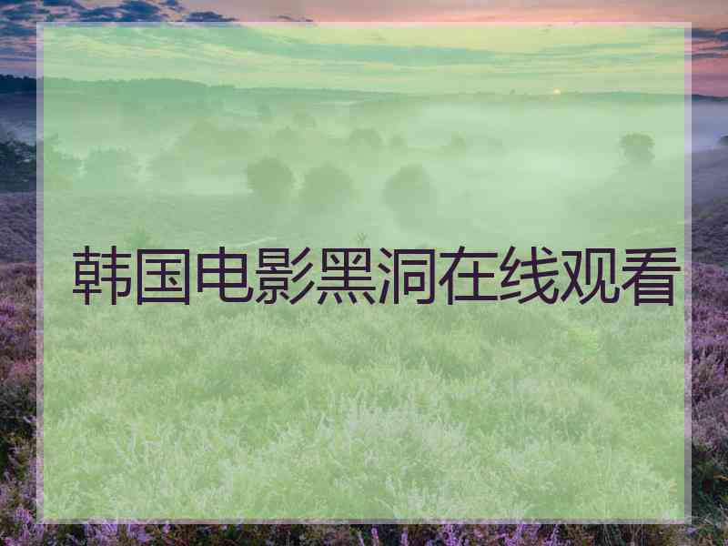 韩国电影黑洞在线观看