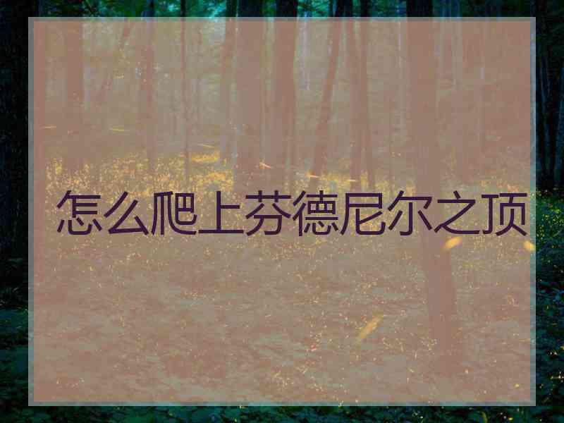 怎么爬上芬德尼尔之顶