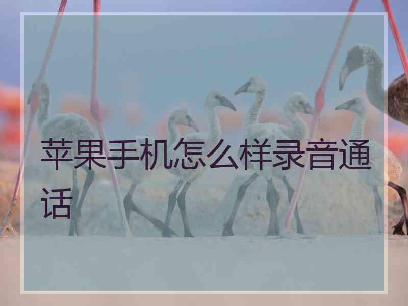 苹果手机怎么样录音通话