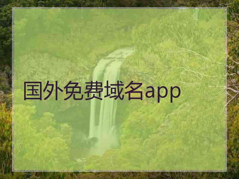 国外免费域名app