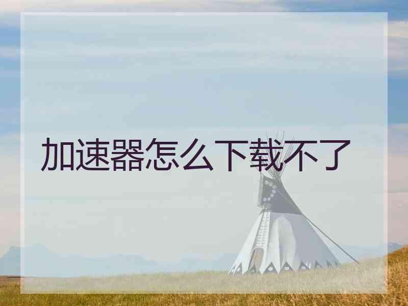 加速器怎么下载不了