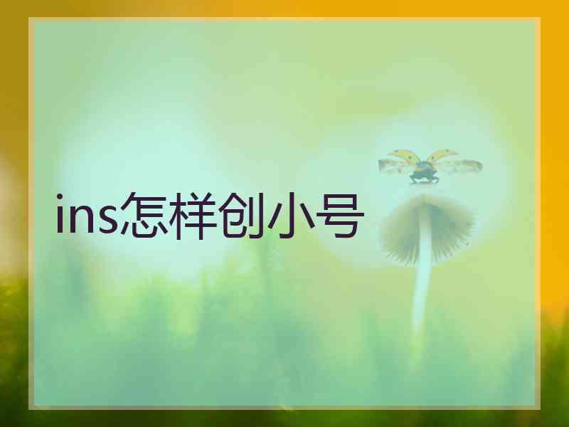 ins怎样创小号
