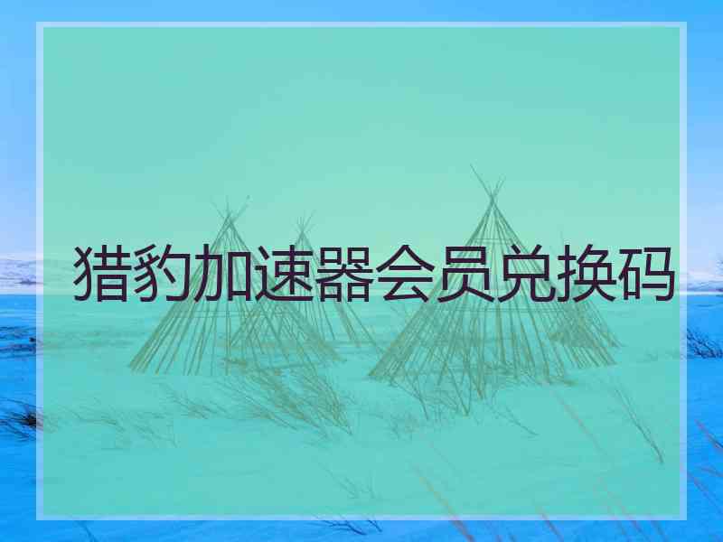 猎豹加速器会员兑换码