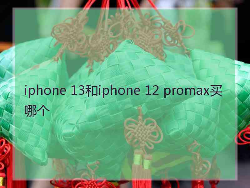 iphone 13和iphone 12 promax买哪个
