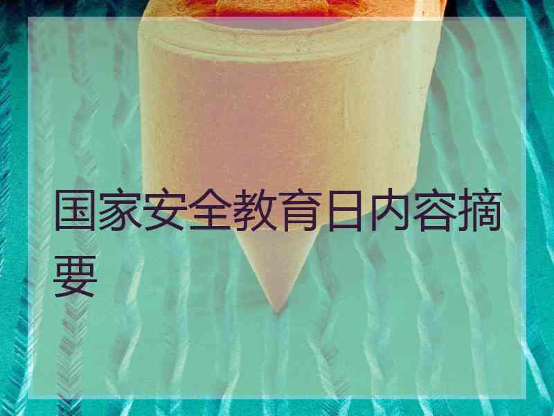 国家安全教育日内容摘要